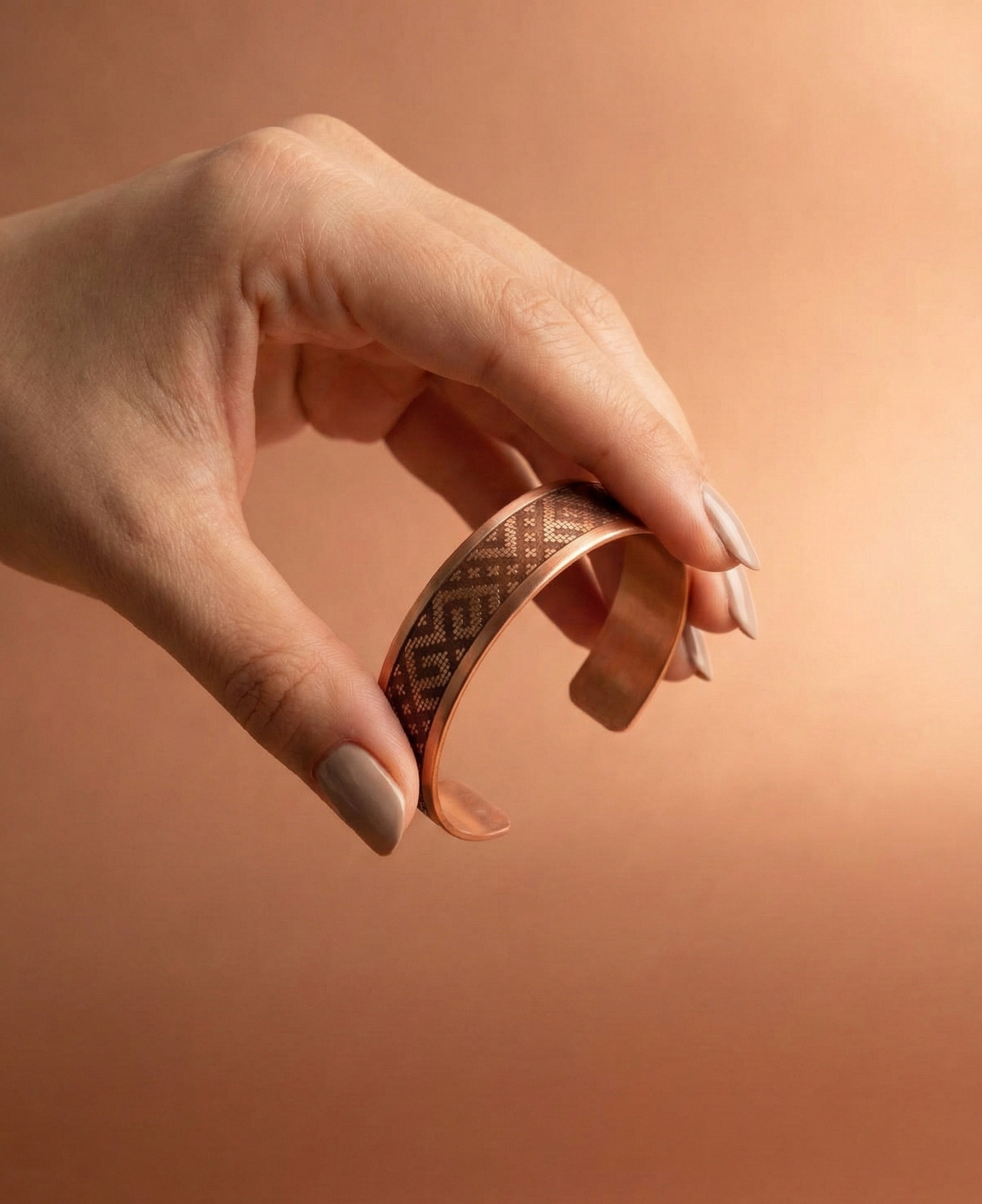 Bakır Bileklik - Anadolu Desen