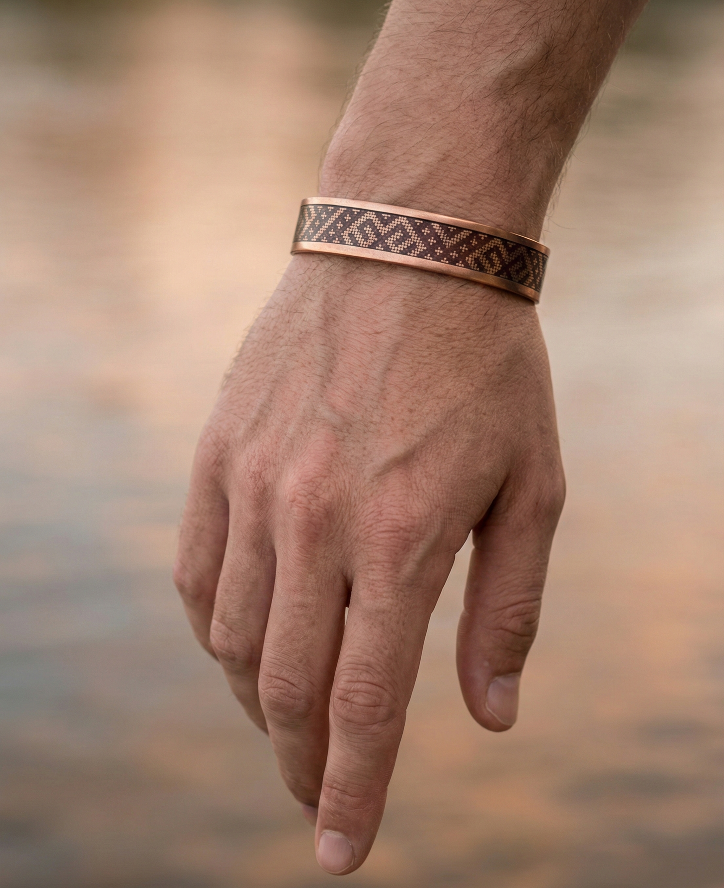 Bakır Bileklik - Anadolu Desen