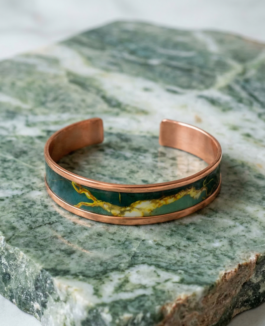 Bakır Bileklik - Zümrüt Akışı