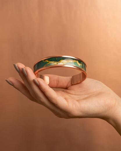 Bakır Bileklik - Zümrüt Akışı