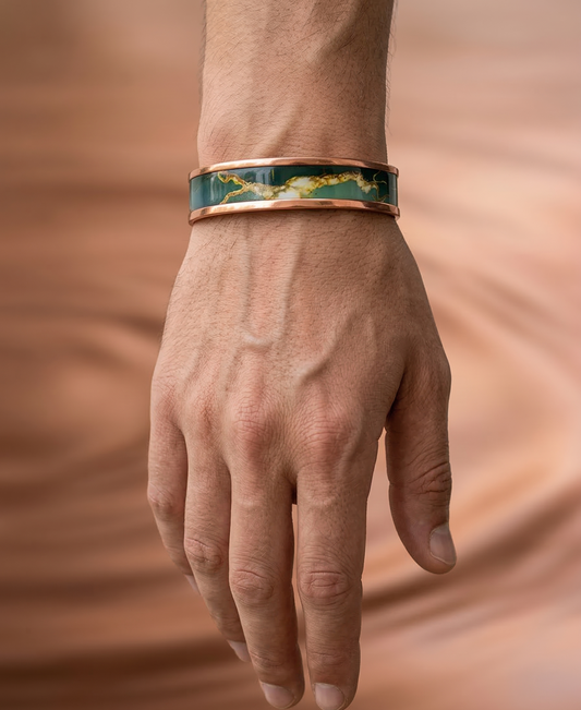 Bakır Bileklik - Zümrüt Akışı