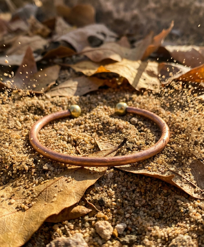 Bakır Bileklik - Top Başlıklı