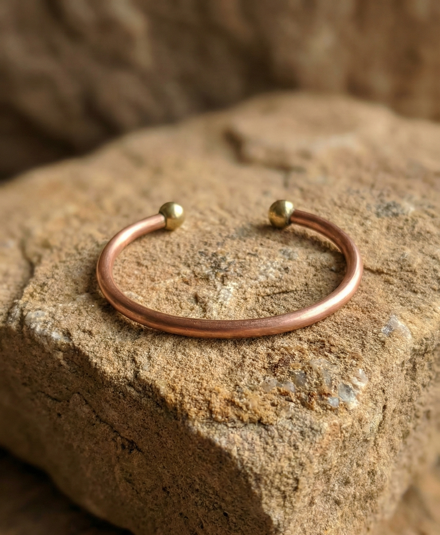 Bakır Bileklik - Top Başlıklı