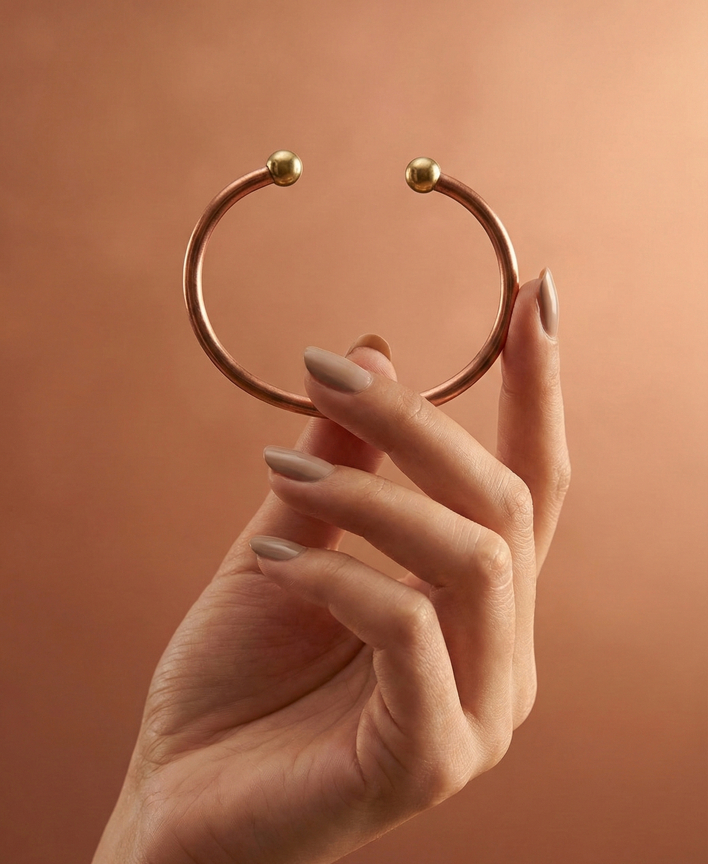 Bakır Bileklik - Top Başlıklı